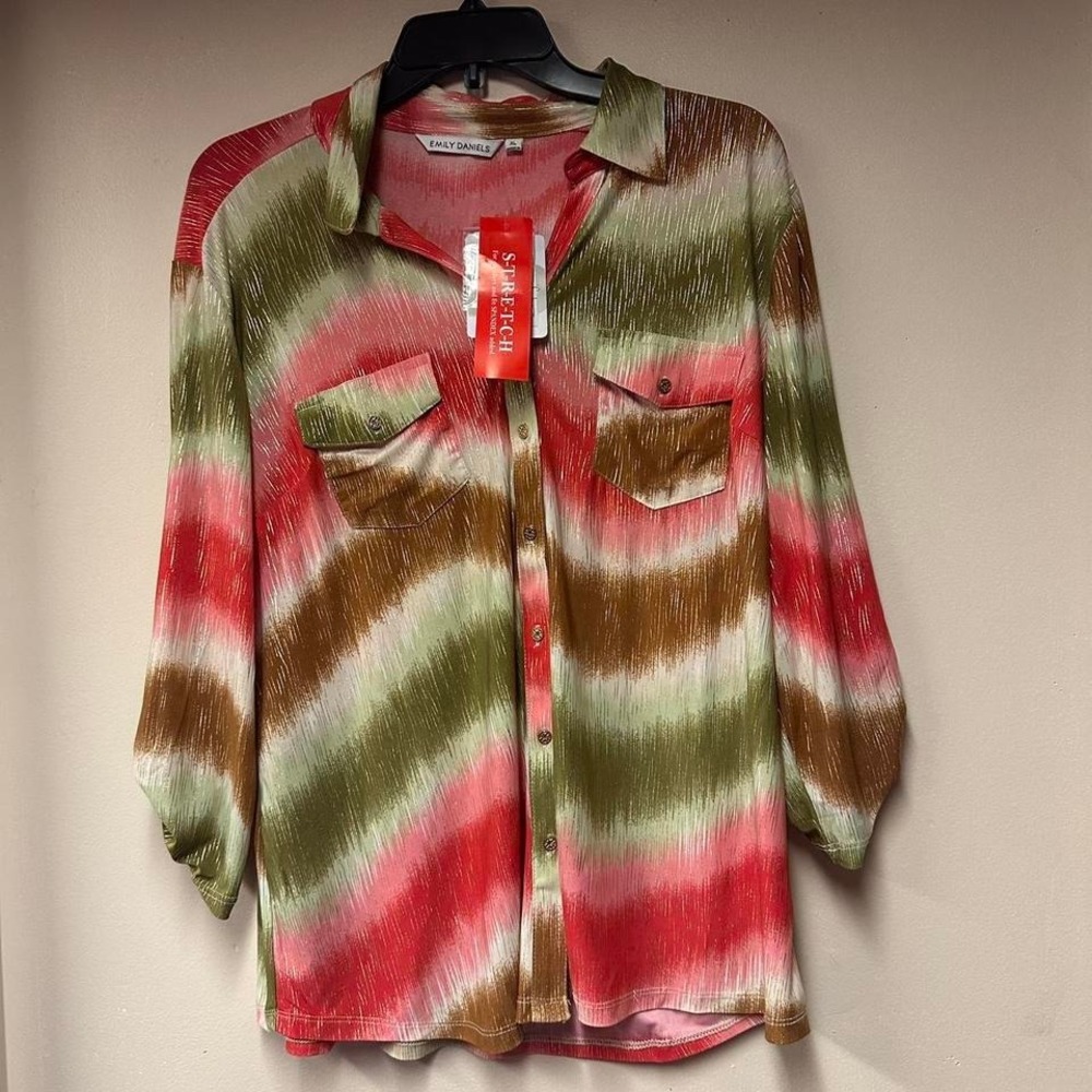 Emily Daniels xl ‎ colorful, fuzzy striped